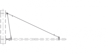 Hauban simple, sans isolation, sur mâts ronds ou poutrelles à larges ailes, sur console G2", avec câble en acier-cuivre 35 mm²