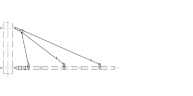 Hauban double, avec isolation, sur mâts ronds, sur console G2", avec câble en acier 35 mm² galv., avec boucle isolante