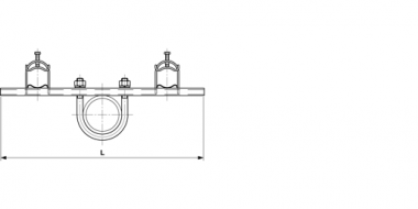 Bride de fixation rapide à tube, G2" pour 2 tubes THB M40