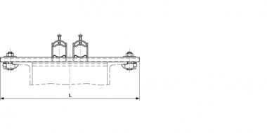 Bride de fixation rapide sur console en fer profilé UNP 100, pour 2 tubes THB M40