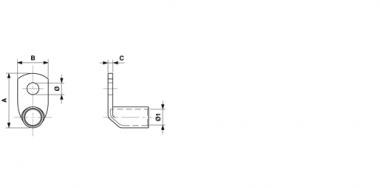 Cable connector angle 90°, 150 mm², Ø = 12.5 mm