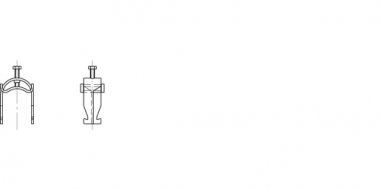 Cable fixing brackets, tension range Ø = 32–40 mm