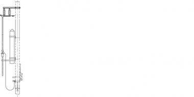 Perche de mise à terre, permanent, en deux pièces dans tube de prougeection