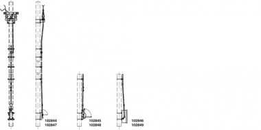 Disconnect switch complete Duplex with manual operating gear, crosswise, alongside pole, Duplex 3.6 kV with switch drive lifting 120 mm (manual, with locking) to HEB 180-220