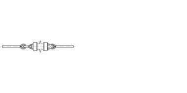 Isolation intermédiaire pour 1 câble, dans le support, pour 35 mm² câble en acier-cuivre, avec isolateur céramique à 1 ailette