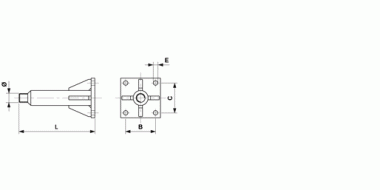 Boulon de scellement avec plaque de fixation, M36, L= 237 mm