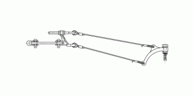 Suspension de ligne de contact TB avec boucle isolante, en courbes, sur retenue volante câble en acier/acier-cuivre 10.5-14° avec griffe de courbe type 3, 5/8"