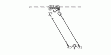 Contact wire suspension ETB elastic, without insulation, in tangent, to cross-span of synthetic material Ø = 11.0 mm 0–2.5° pendulum