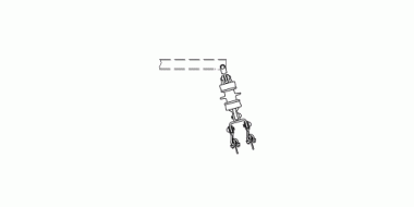 Suspension pour 1 ou 2 conducteur(s) sur traverse simple, < 9°, pour 2 câbles ou 2 fils de contact rainurés, avec isolateur céramique à 1 ailette