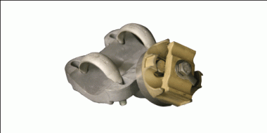 Suspension du câble porteur non-isolée, orientable, renversé, sur tube D = 70 mm, câbles Ø max. 21 mm