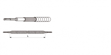 Isolation du fil de contact avec tuyau isolant en aiguillages et croisements, longueur d'isolement L = 2 x 1.0 m, pour croisement TB-TW/ TB-TB