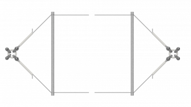 Trapeze for guying of switches and crossings steel cable 35 mm² HDG, with bull ring, without insulation