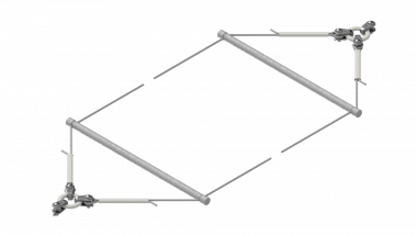 Transversal double pour suspension isolateur de section, sans alimentation, câble en acier 35 mm² galv., avec anneau d'ancrage, sans isolation