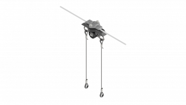 Suspension isolateur de section sur transversal double acier/acier-cuivre 26-50 mm² avec KUSYS isolateur et fil de suspension en Inox