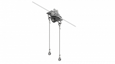 Suspension isolateur de section sur transversal double acier/acier-cuivre 26-50 mm², avec oeillet de suspension