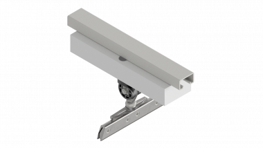 Suspension de ligne de contact TB avec corps isolé KUSYS, sur rail d'ancrage type 3 B, rigide 1-2.5° avec griffe de fil de contact court M16