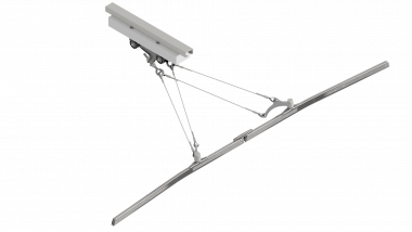 Suspension de ligne de contact TB avec corps isolé type 2, en courbes sur rail d'ancrage type 3 b 8-10° avec griffe de courbe type 2, M16