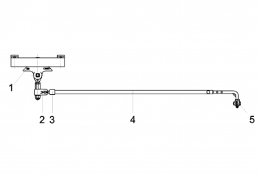 Contact wire suspension TW with line insulator type 1, in auto-tensioned system to Unistrut channel type 3 B 0-4° with 1 adjustable steady arm M16 SST