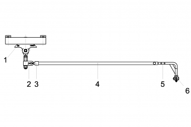 Contact wire suspension TW with line insulator type 1, in auto-tensioned system to Unistrut channel type 3 B 0-4° with 1 overlap steady arm adjustable M16 SST