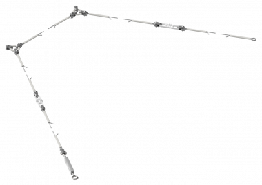 Chaîne de suspension pour 2 retenues, câble en acier 35 mm² galv., avec boucle isolante