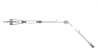 Tension reducer for 1 grooved contact wire, with steel cable, 35 mm² HDG, without insulation