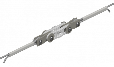 Isolation intermédiaire pour 1 câble, dans le support, pour 50 mm² câble en acier galv., avec 2 boucles isolantes