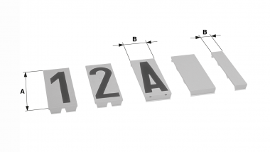 Numérotage des mâts, chiffre 2 blanc/noir