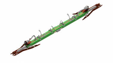 Isolateur de section à diode et à air tramway 750V pour fil de contact rainuré 107-120mm²