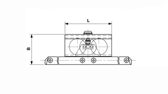 Support mobile L = 210 mm pour montée du fil de contact 3.0%, porteur du f.c. L = 600 mm