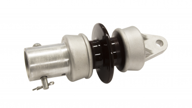 Isolateur de pied de console avec oreille complet, porcelaine, à 1 ailette sur tube G2.5"