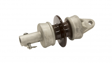 Isolateur de pied de console avec oreille complet, porcelaine, à 1 ailette sur tube G1.5"