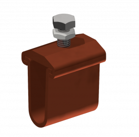 Bride de raccordement pour tube en cuivre, avec 1 vis