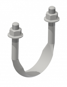 Etrier fileté M12 complet plat sur tube G2.5", L = 111 mm