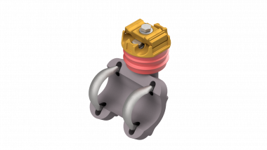 Suspension du câble porteur isolée, orientable, solide, sur tube D = 70 mm, câbles Ø max. 21 mm