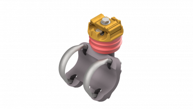 Suspension du câble porteur isolée, orientable, solide, sur tube D = 90 mm, câbles Ø max. 21 mm