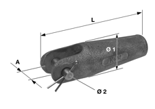 Terminal pour câble synthétique, Parafil type A, Ø = 11.0 mm