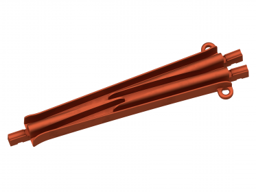 Pièce d'aiguillage rigide, gauche ou droite