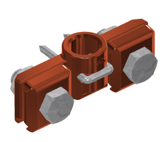 Griffe de fil de contact complète, avec raccord à téton Ø = 16 mm