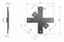 Croix de fixation, pour boulons de fondation M36